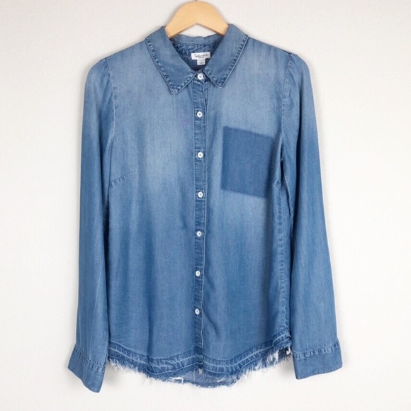 Splendid Tops - SPLENDID | WOMENS RAW HEM SOFT CHAMBRAY SHIRT M